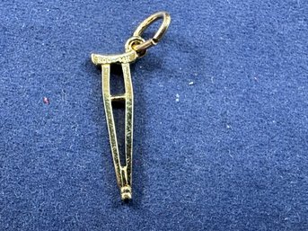 14K Yellow Gold Crutch Pendant