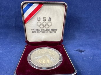 1988-S US Mint Olympic Proof Silver Dollar - In Original Box