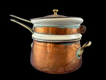 Copper And Ceramic Double Boiler