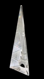 Lead Crystal Glass Obelisk With Eifell Tower From   Czech Republic, 1980s