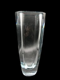 Tall Clear Crystal Vase Signed And Numbered By Thom Bergskyfern(?)