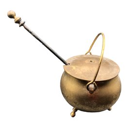 Vintage Brass Fire Starter Smudge Pot With Pumice Stone Wand