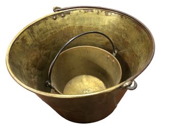 Lot Of Two(2) Antique Brass Hearth Pot, Apple Butter Cauldrons