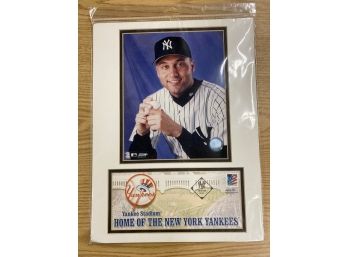 NY Yankees Photograph Of Darek Jeter, Postmarked April 5, 2002