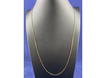 18K Yellow Gold Box Chain Necklace, 23.5'