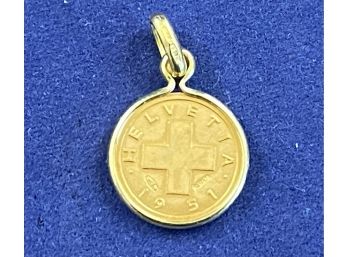 18K Yellow Gold Helvetia Gold Coin 1951, 750