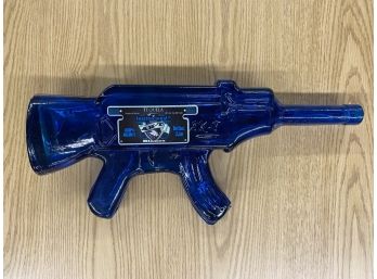 AK-47 Tequila Gun Colbalt Blue Glass Bottle 21'