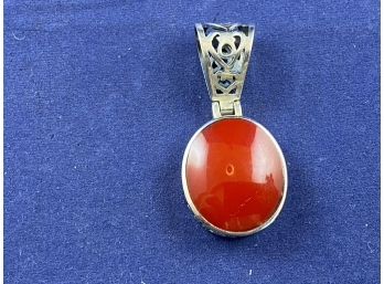 Sterling Silver Red Coral Pendant