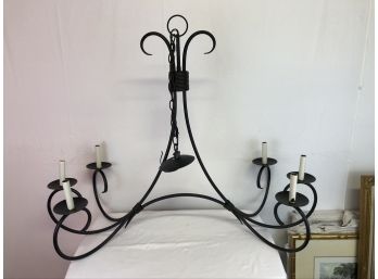 Large 6 Light Wrought Iron Island Fixture