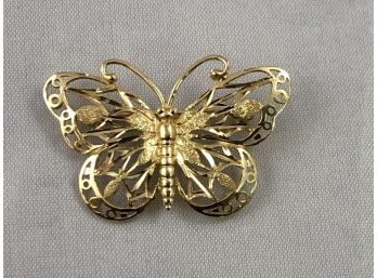 14K Butterfly Pin, Beautiful Detail