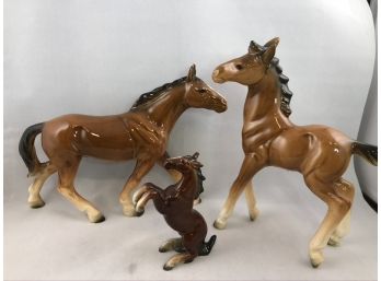 3 Vintage Ceramic Horses, Ucagco China In Occupied Japan Collectibles