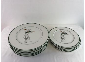 12 Pieces Guy Buffet 'Skating Chefs' 6 Dinner & 6 Salad Plates, Williams-Sonoma