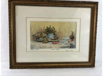 Beautiful, Framed, Print, Signed, Gold Frame