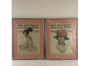 Pair Of Saturday Evening Post Covers, Signed, Milton J. Ackerman 1919 May And Nov