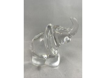 Glass Elephant, Signed With Logo