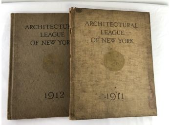 Antique Architectual League Of New York Books 1911, 1912