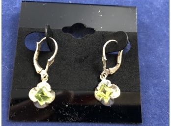 Sterling Silver With Peridot? Dangle Earrings