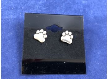 Ridgefield Tigers, Sterling Silver Paw Stud Earrings