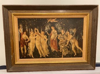 Vintage Bloomingdales Primavera Allegory Of Spring, Sandro Botticelli Framed Renaissance Print