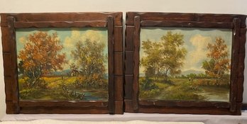 Paintings - Pair Of Oil Paintings Signed A. Lavera