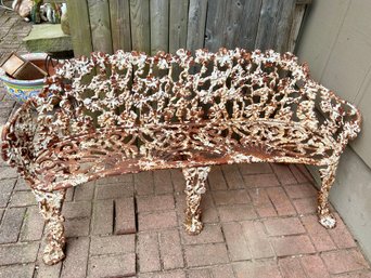 Antique Cast Iron Garden Bench - Unique Size 4.5 Feet Long, Excellent Condition