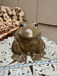 Vintage Large Outdoor Ceramic Garden Frog