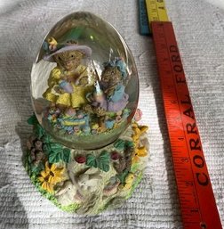 Easter Bunny Music Box Snow Globe