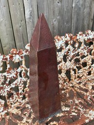 Vintage Obelisk Copper Metal Tower Garden Sculpture