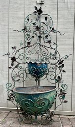 Antique French Victorian Wrought Iron Garden Wall Planter - For Indoor Or Outdoor Use