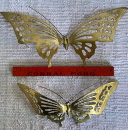 Large Mid Century Brass Butterfly Wall Decor