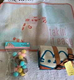 PUSHEEN The Cat Collection - Small Rug, Picnic Blanket & String Lights (NIB)