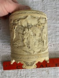 Vintage Chinese Faux Ivory Lidded Jar