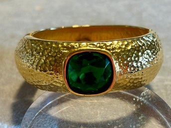 1980s Vintage Kenneth Lane Green Gemstone Bracelet