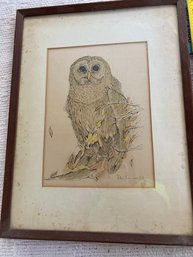 Owl Print - Hand Signed & Colored