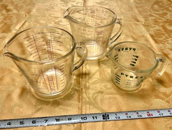 Trio Of Vintage Pyrex Measuring Cups