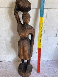 African American Statue Hand Carved Wooden