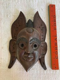 Antique Nepali Wood Mask - 11 Inches Tall