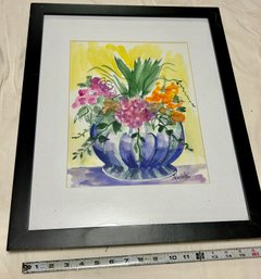 Floral Bouquet Water Color Painting - Signed Arline Goldstein With Certificate