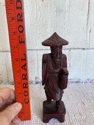 Chinese Hand Carved Wood Man Statue