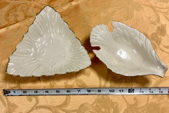 Pair Of Leaf Themed Lenox Trinket Trays