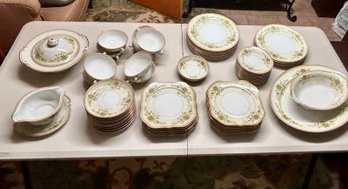 Vintage National China Patricia Design Porcelain Dinner Set Complete Service For 8 Plus Extras