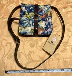 New Patricia Nash Blue Floral Crossbody Bag Purse