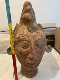 Huge Vintage Maya Head Sculpture