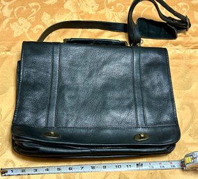 Vintage Black Leather Soft Briefcase Bag