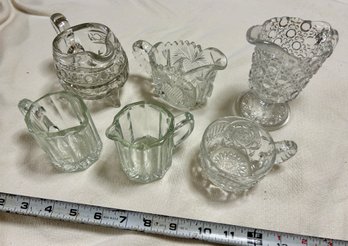 Lot Of Small Crystal Pitchers Or Creamers