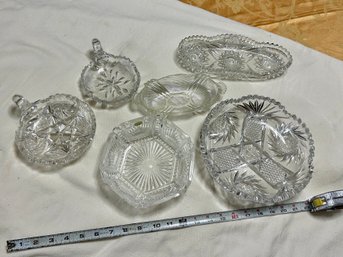 Lot Of Leaded Glass Trinket Trays