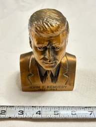 Vintage John F Kennedy Brass Bust Coin Bank