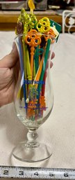 Pilot House Lounge Glass - Collection Of Vintage Drink Stirrers (Copacabana, Avianca, Caesars Palace, Plus)