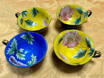 Antique Royal Sealy Hand Painted Japan Antique Tea Cups - Set Of Four - No Saucers