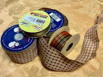 Thanksgiving And Fall Themed Rolls Of Wide Ribbon